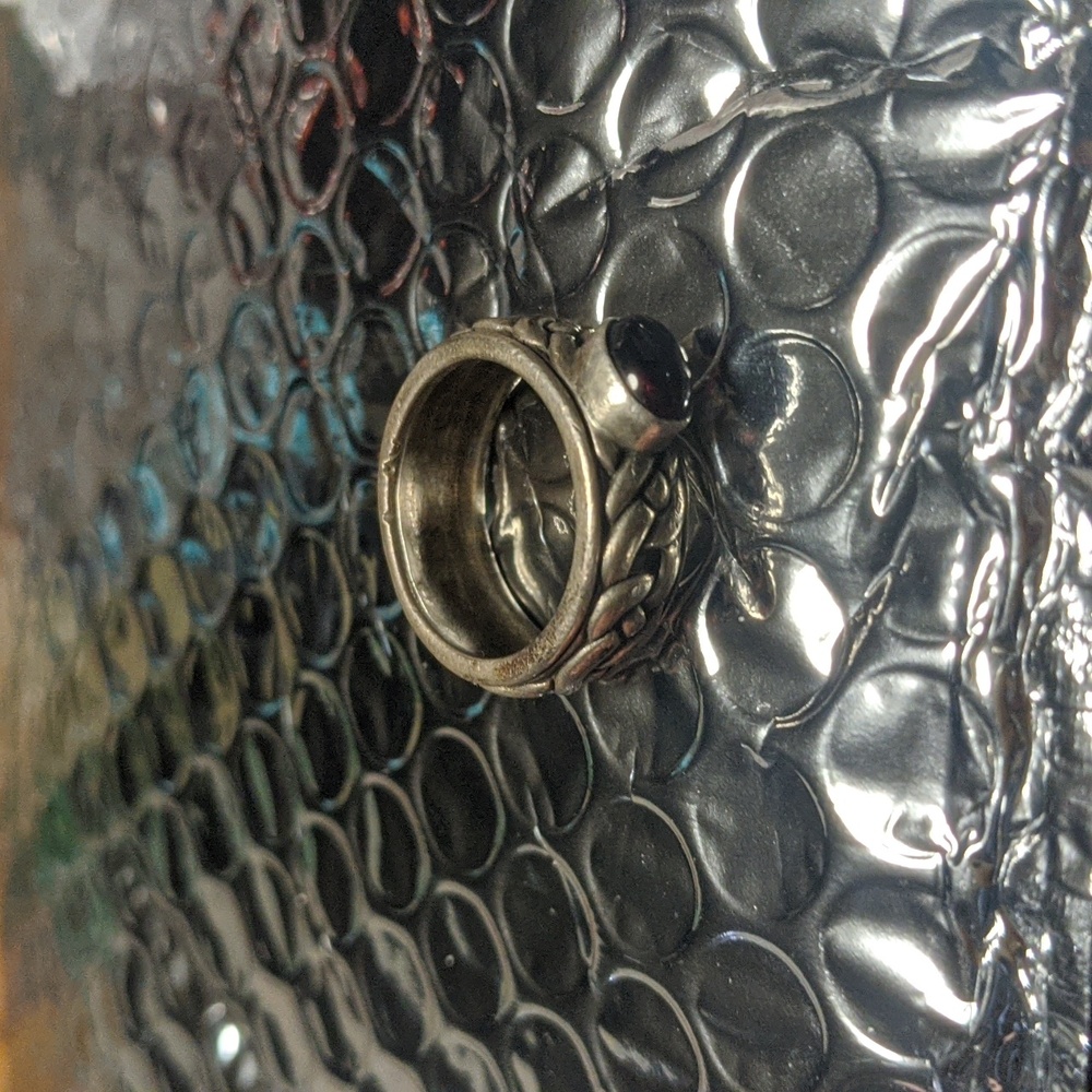 Ring With Excellent #Ruby Solid 925 Silver Stamped - image 1